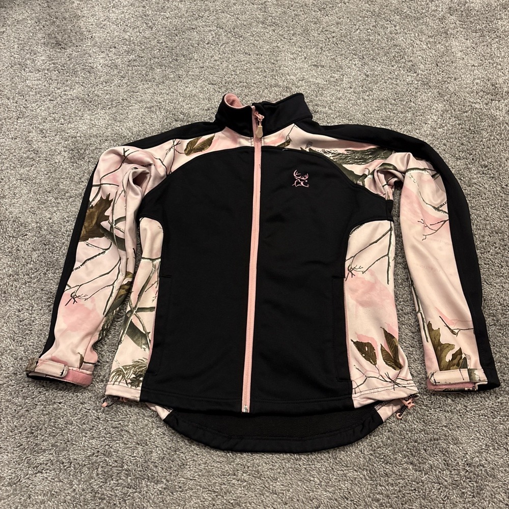 Bushmasters Realtree Ap 3d Camo Womens Pink Jacket Small Full Zip Fleece Lined
